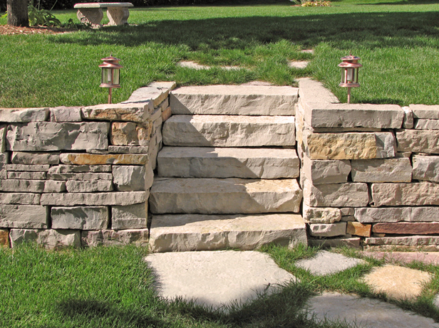 backyard ideas retaining wall and steps